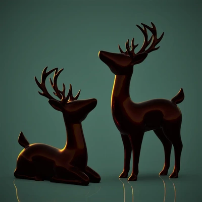 deer -laying - 3d by chelscct chelseycreatesthings on thangs reindeer christmas no supports easy print animal 3d print model - Mito3D