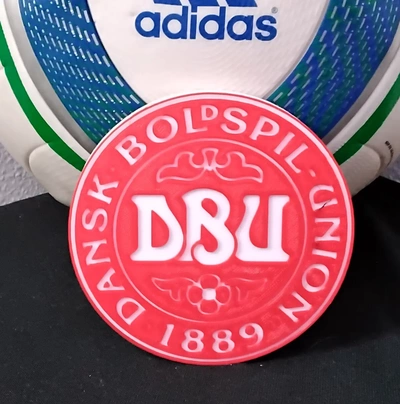 danemark nationale football équipe coaster or plaque 3d by papawazzy créateur 3d print model - Mito3D