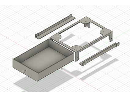 scrivania cassetto organizzatore castello luigi 3d print model - Mito3D