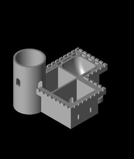 desk organizer - medieval castle 3d model thangs 3d print model - Mito3D