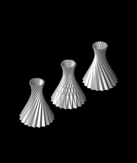 diamant tourbillon vase ensemble v2 mécanique Accueil maison jardin 3d print model - Mito3D