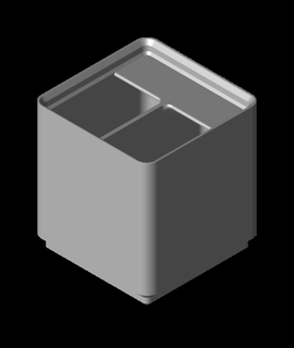 divider box 1x1x6 2-compartmentstl 3d print model - Mito3D