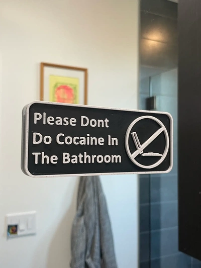 do cocaine bathroom sign - 3d by plaground on thangs 3d print model - Mito3D