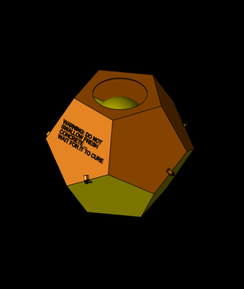 dodecahedron length 70 wall thicknes 3d model thangs 3d print model - Mito3D
