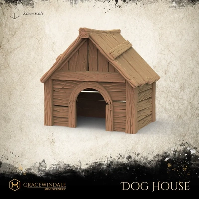 dog house - 3d by gracewindale on thangs terrain tabletop wargame dnd scenery doghouse diorama prop props 28mm 32mm miniature d&d pathfinder hobbies & leisure 3d print model - Mito3D