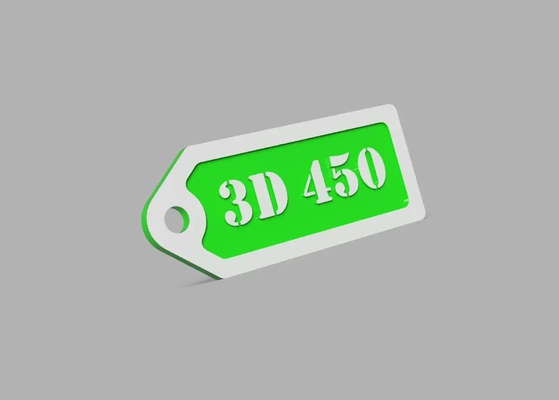 plaque d'identification 3d450 stl 3d by 450 3d print model - Mito3D