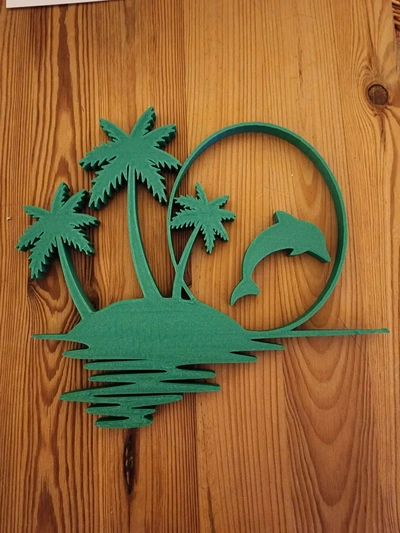 dolphin in paradise wall art stl - 3d by solarp on thangs 3d print model - Mito3D