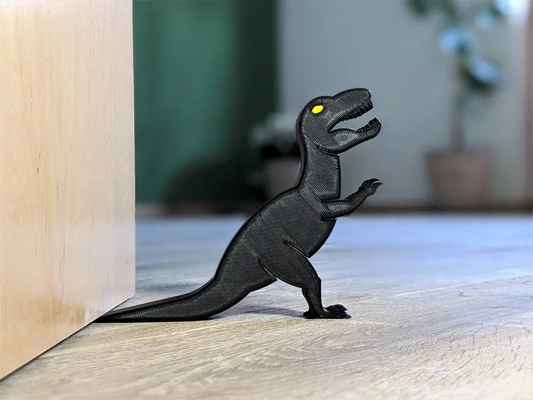 door stopper dino lovers kids in t-rex style 3d-printable stl - 3d by factoriandesigns on thangs dinosaur gift children stop bedroom toy 3d print model - Mito3D