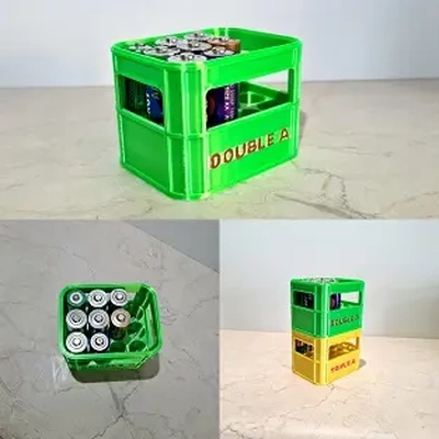 double a battery crate functionalart - 3d by prints gifts on thangs 3d print model - Mito3D