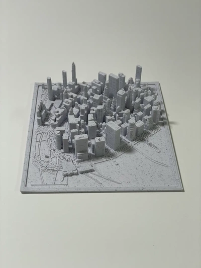 centre ville manhattan topographique carte 3d by terrain jeu référence géographique plans 3d print model - Mito3D