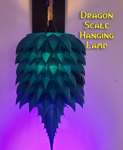 dragon scale hanging lamp functionalart - 3d by makers mashup on thangs home decor functionalprint art fantasy 3d print model - Mito3D