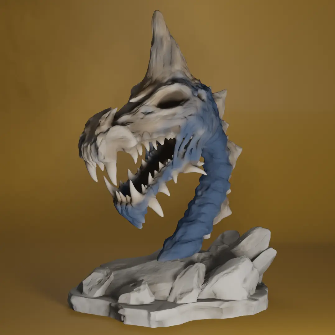 dragon crâne buste dracolich 3d by chelscct chelseycreatesthings 3D print model - Mito3D