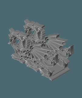dragões guardanapo holder v2 jex7 3d print model - Mito3D