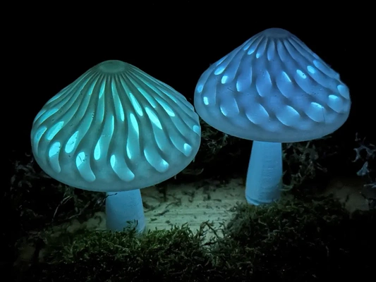 dual colour modular mushroom caps glow-in-the-dark - 3d by davemakesstuff on thangs 3d print model - Mito3D