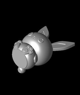 easter bunny - solid version glytch Animals 3d print model - Mito3D