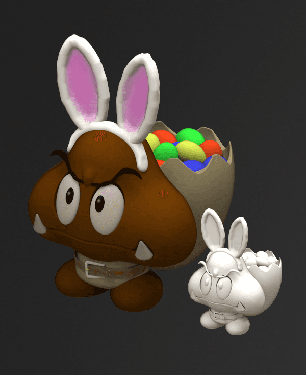 Pâques lapin goomba singularité 3D print model - Mito3D