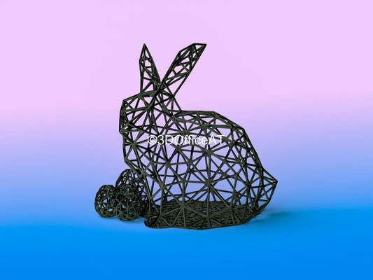 easter bunny wire art 3dofficeat - 3d by on thangs pets & animals religion belief special occasions holidays seasonal events 3d print model - Mito3D