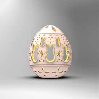 egg tealight cover -fancy bunnies - chelscct chelseycreatesthings 3d print model - Mito3D