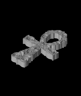 egipcio ankh amuleto medelis letras entretenimiento 3d print model - Mito3D