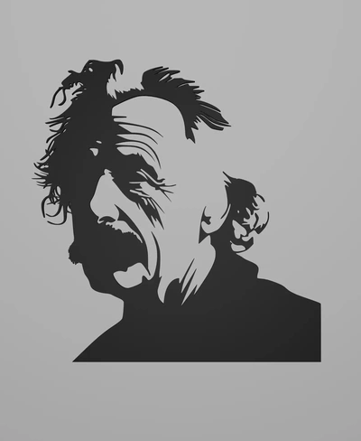 einstein silhouette ouvrages d'art 3d by ri0m0 3d print model - Mito3D