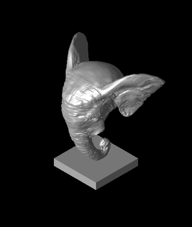 elefante cabeça 3d modelo aprender 3d print model - Mito3D