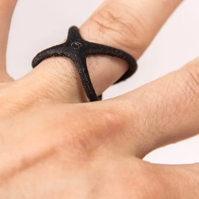 elipse anillo 3d by on gracias joyería joya anillos x cruzar delgado 3d print model - Mito3D
