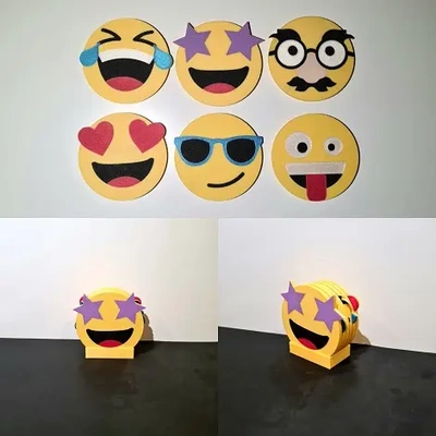 emoji coasters - 3d by prints gifts on thangs 3d print model - Mito3D