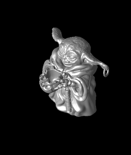 böse Baby Yoda Gelb 3d Modell Rahmen danke 3d print model - Mito3D