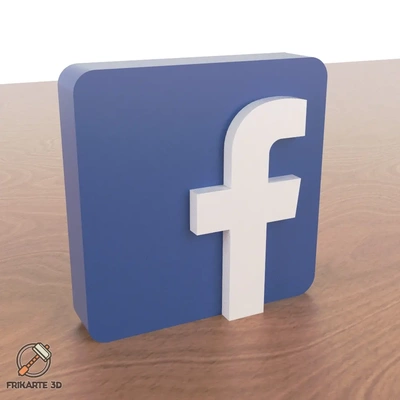 facebook decoración 3d by frikarte3d on gracias línea comunidades social redes salida dispositivo periférico entrada rectángulo 3d print model - Mito3D