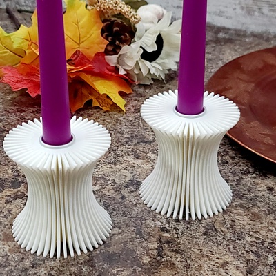fantastic candle holders - curve 3d by makers mashup on thangs home & garden interior decor taper holder dinner table 3d print model - Mito3D