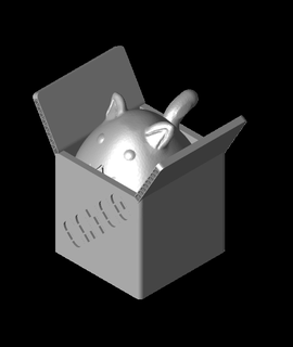 şişman kedi karton Kutu gariplik ev Bahçe 3d print model - Mito3D