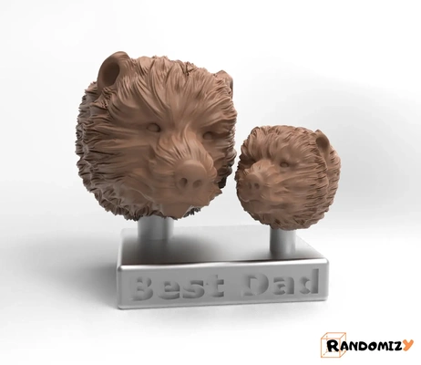 father's day bear statue square base bestdad - 3d by randomizy on thangs 3d print model - Mito3D