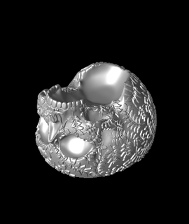 fougère crâne planter bowl 3d print model - Mito3D