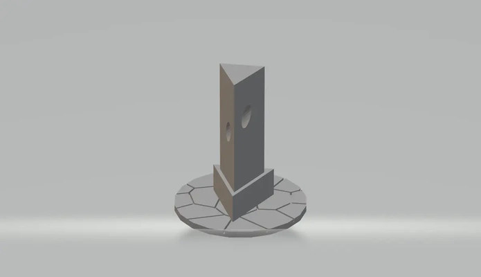 fhw concept pilier 50's gauche vue bod 3d by libre païen atelier wagaming balise of condamner scifi terrian 3d print model - Mito3D