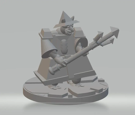 fhw cult of flat moon trident space goblin - 3d by free heathen workshop on thangs beacon doom dnd starfinder spell jammer warhammer 3d print model - Mito3D