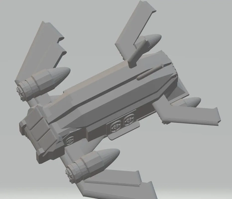 fhw dairr civilian transport concept bod - 3d by free heathen workshop on thangs beacon of doom wargaming toy toys warhammer halo grim dark scifi flier space miners 3d print model - Mito3D