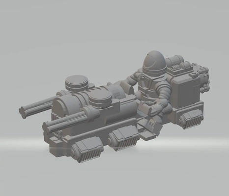 fhw dairr jetbike heavy weapon twin miniguns - 3d by free heathen workshop on thangs 3d print model - Mito3D