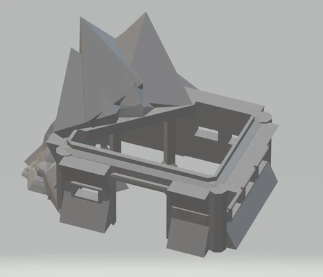 fhw convexe bunker ouvert surmonté 3d by libre païen atelier balise of condamner wargaming table jeu jouet 3d print model - Mito3D