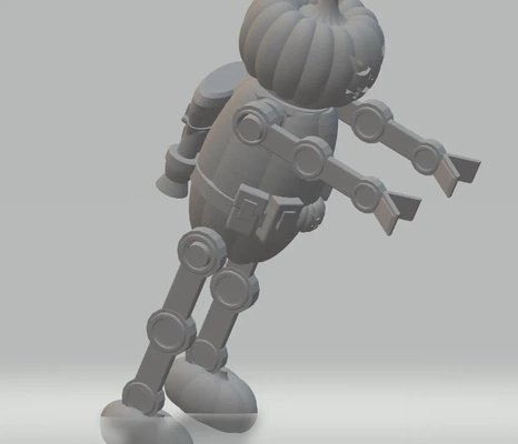 fhw halloween robot 3d by libre païen atelier citrouille 3d print model - Mito3D