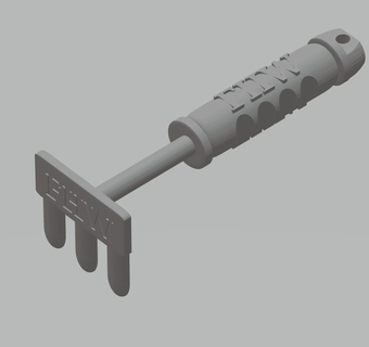 fhw hand rake v2 soft handle ez print - free heathen workshop 3d print model - Mito3D