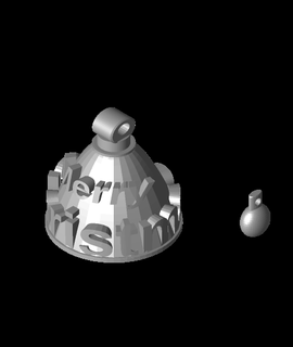 fhw alegre Navidad campana orn 3d modelo gracias 3d print model - Mito3D