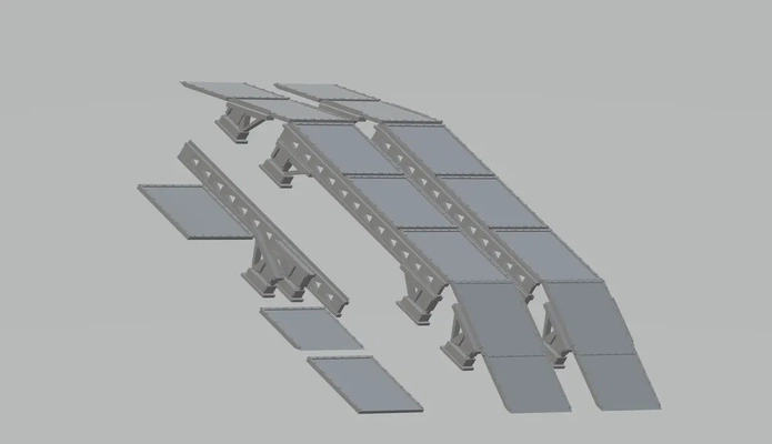 fhw modulaire industriel pont v1 28mm héroïque bod 3d by libre païen atelier terrain balise of condamner jouet wargaming scifi sinistre sombre 3d print model - Mito3D