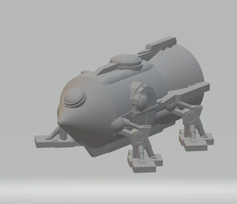 fhw ox-chan rocket walker concept - 3d by free heathen workshop on thangs beacon of doom oxchan orc space scifi k kan 3d print model - Mito3D
