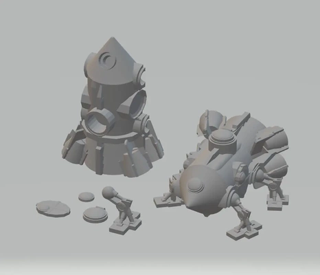 fhw oxchan space orc walking rocket v3 - 3d by free heathen workshop on thangs beacon of doom scifi ork wargaming dnd starfinder rpg warhammer 3d print model - Mito3D