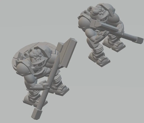 fhw oxchan zorblin orc heavy melee trooper concept - 3d by free heathen workshop on thangs beacon of doom scifi wargame wargaming infantry 28mm dnd starfinder warhammer 40k 3d print model - Mito3D