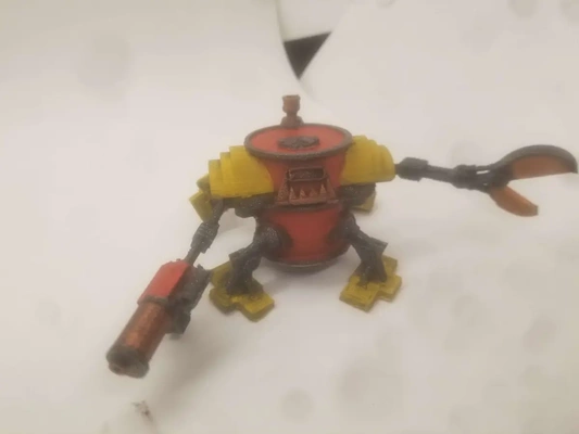 fhw oxchand utility bot oil drum body crusher can - 3d by free heathen workshop on thangs beacon of doom orc walker wargaming 28mm scale scifi space killer kan warhammer dnd starfinder spelljammer 3d print model - Mito3D