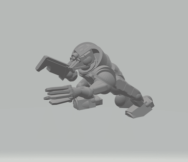 fhw ratto gigante sergente attrezzato dual spade gratuito pagani officina 3d print model - Mito3D
