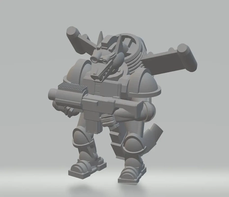 fhw weaponized wolf trooper jump blaster - 3d by free heathen workshop on thangs beacon of doom warhammer starfinder dnd scifi wargaming 28 mm scale 3d print model - Mito3D