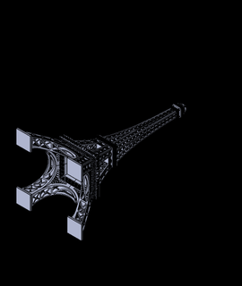 Finale Eiffel Turm 2 sldprt 3d Modell krumm danke 3d print model - Mito3D