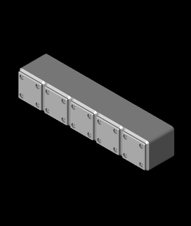 fijo gridfinity divisor caja 5x1x6 3 comp 3d print model - Mito3D